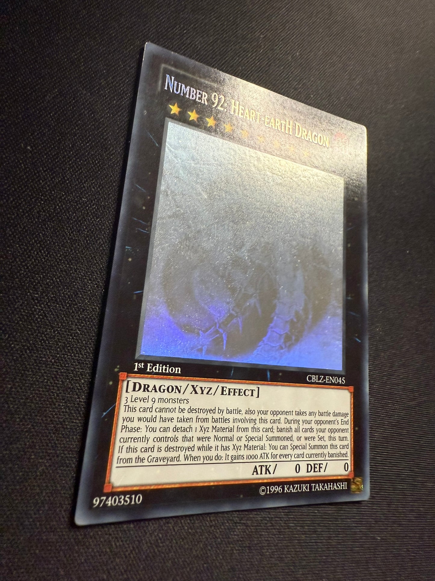 Number 92: Heart-eartH Dragon - Ghost Rare 1st Edition CBLZ-EN045 - LP - YuGiOh
