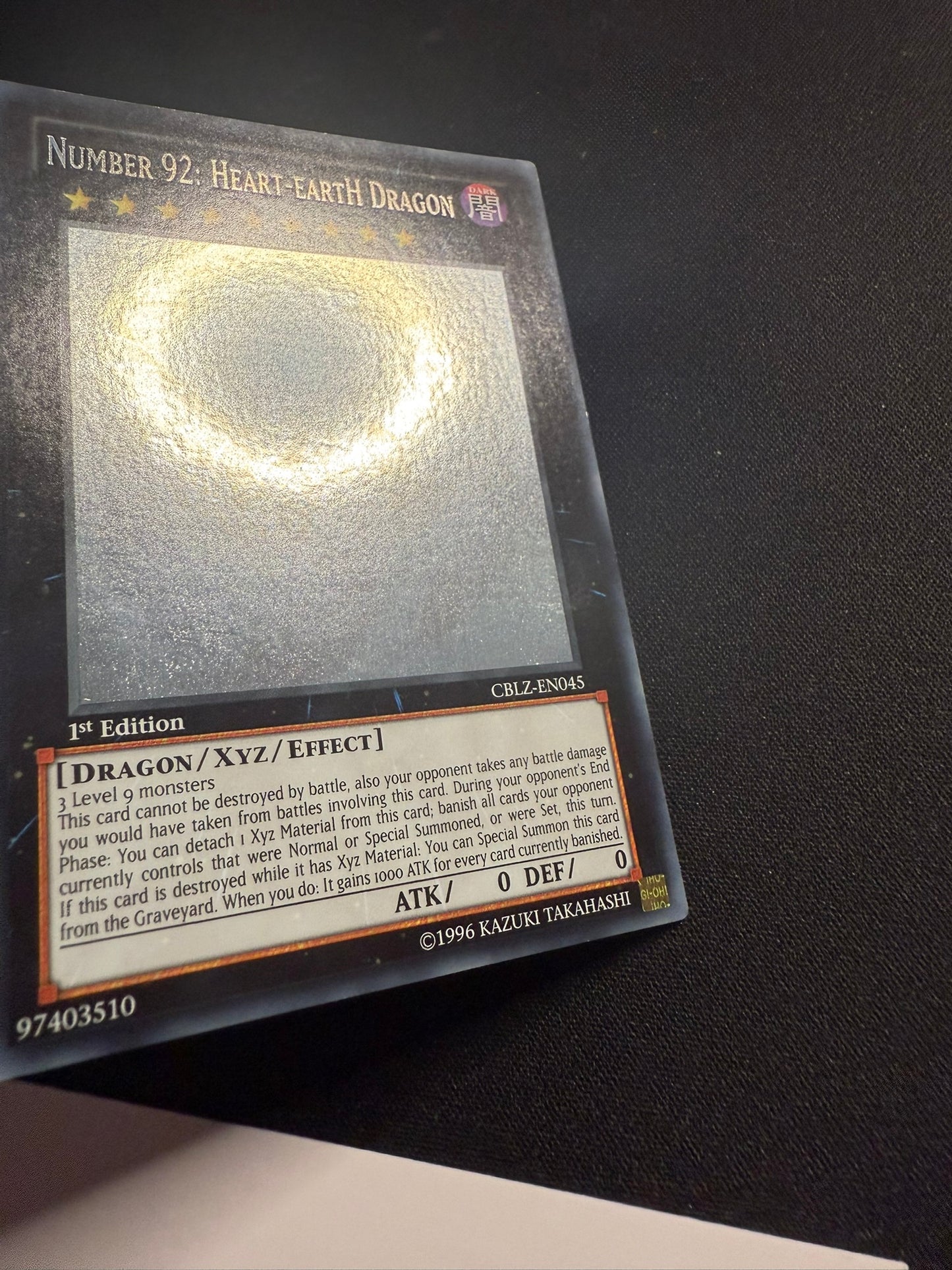 Number 92: Heart-eartH Dragon - Ghost Rare 1st Edition CBLZ-EN045 - LP - YuGiOh