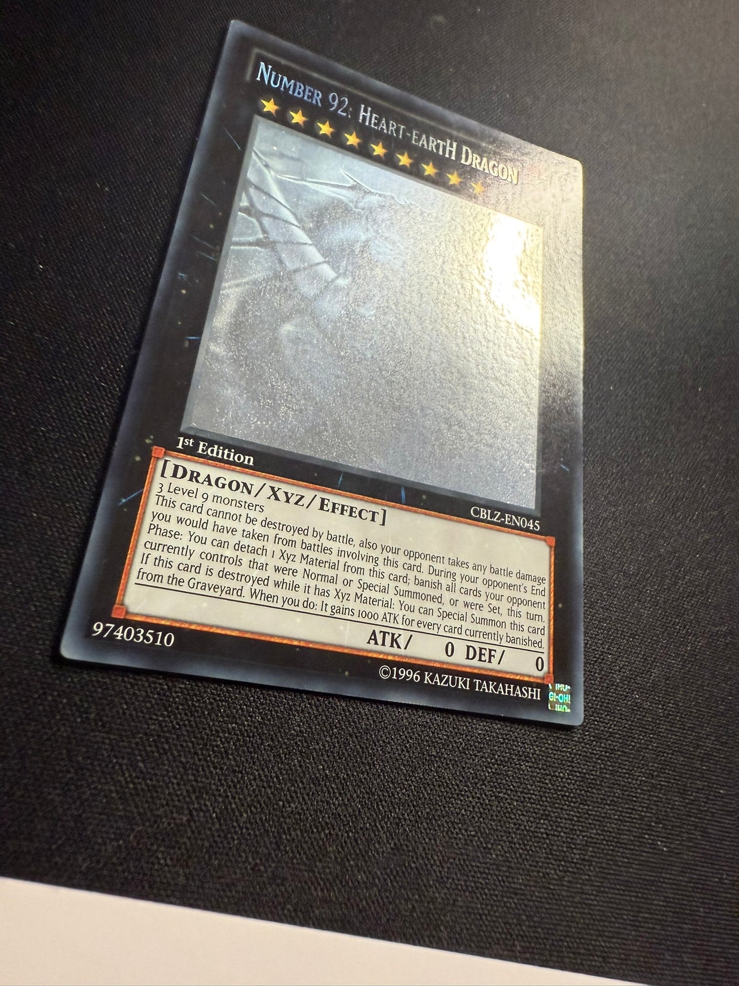 Number 92: Heart-eartH Dragon - Ghost Rare 1st Edition CBLZ-EN045 - LP - YuGiOh