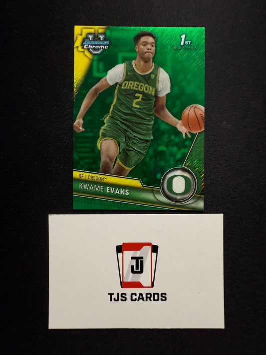 Kwame Evans - 1st Green Shimmer /99 - TOPPS Bowman U Basketball 2023/24