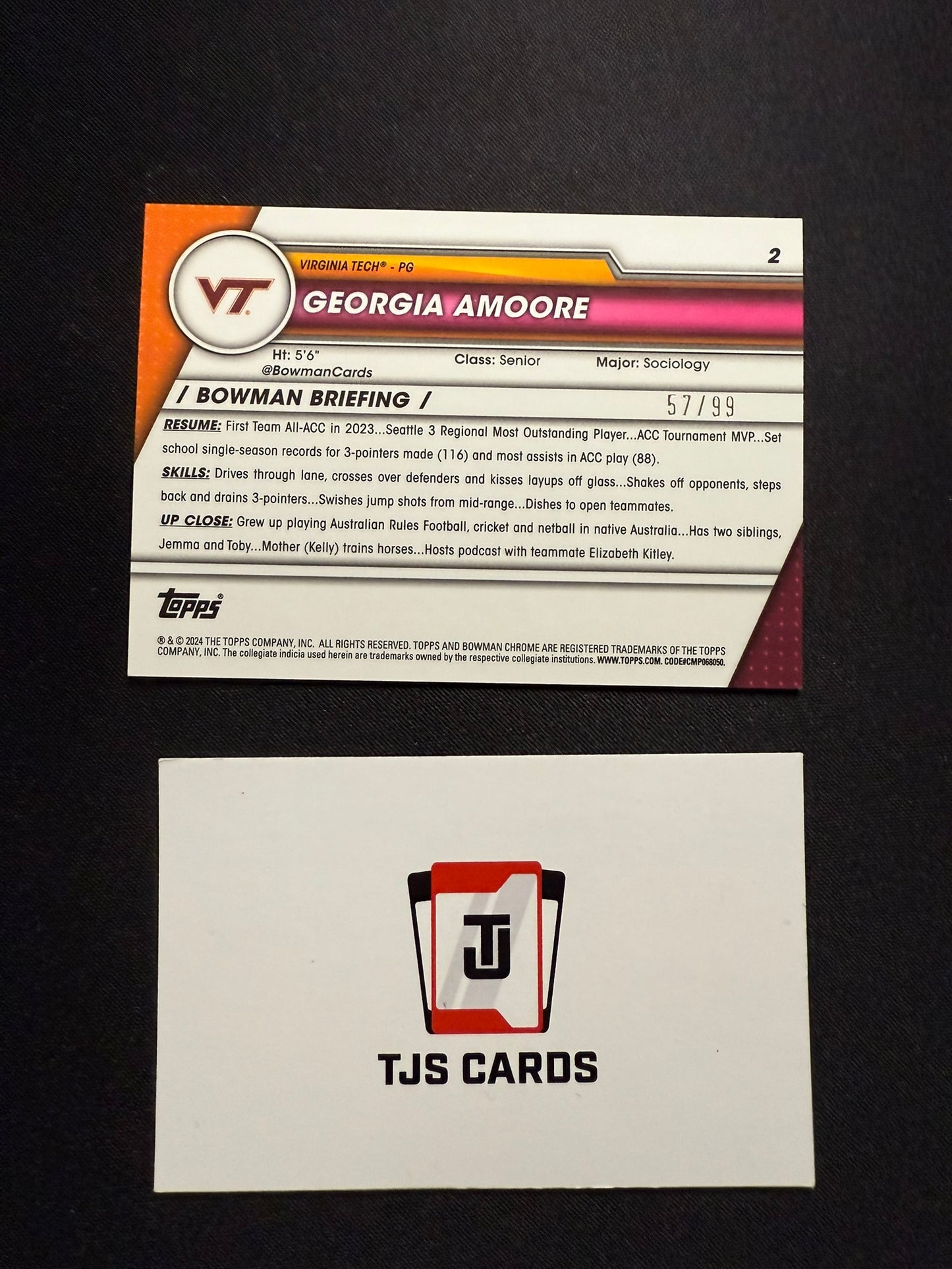 Georgia Amoore - 1st Green /99 - TOPPS Bowman U Basketball 2023/24