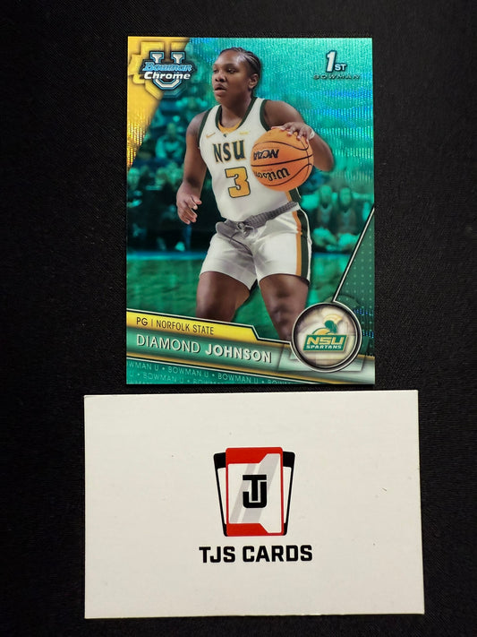 Diamond Johnson - 1st Aqua Wave /299 - TOPPS Bowman U Basketball 2023/24