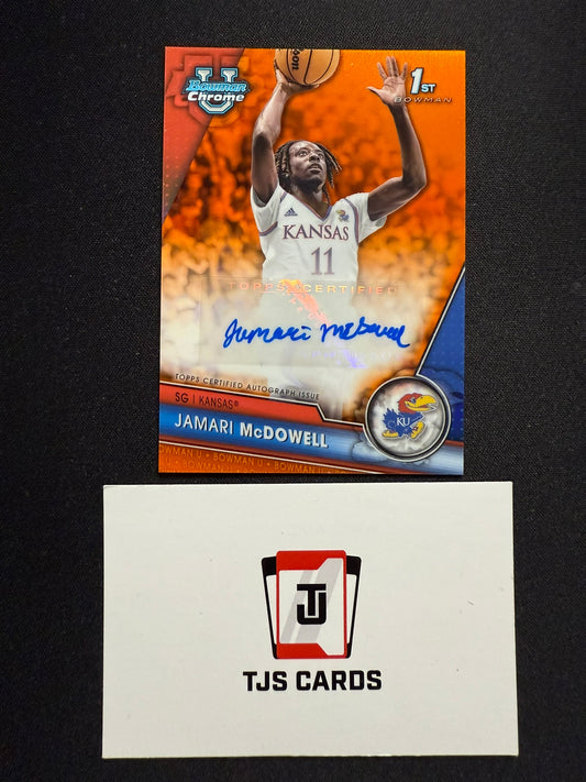 Jamari McDowell - 1st Orange Auto /25 - TOPPS Bowman U Basketball 2023/24
