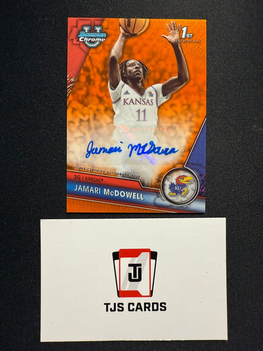 Jamari McDowell - 1st Orange Shimmer Auto /25 - TOPPS Bowman U Basketball 2023/24