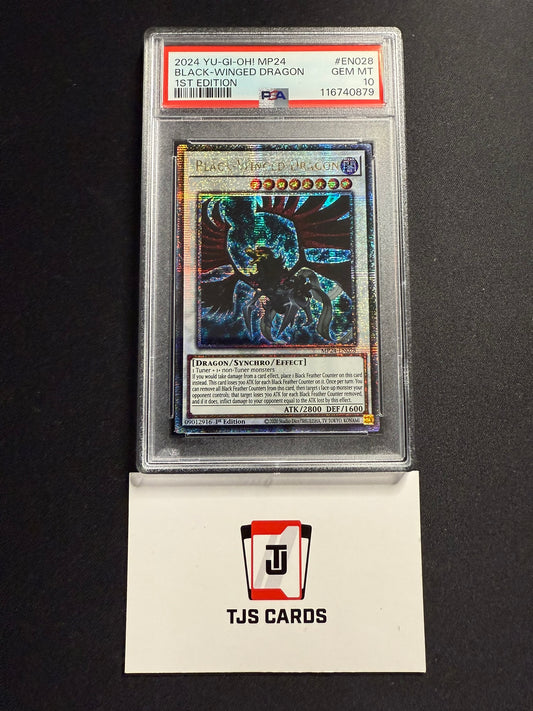 Black-Winged Dragon - PSA 10 - Quarter Century Secret Rare MP24-EN028 - YuGiOh