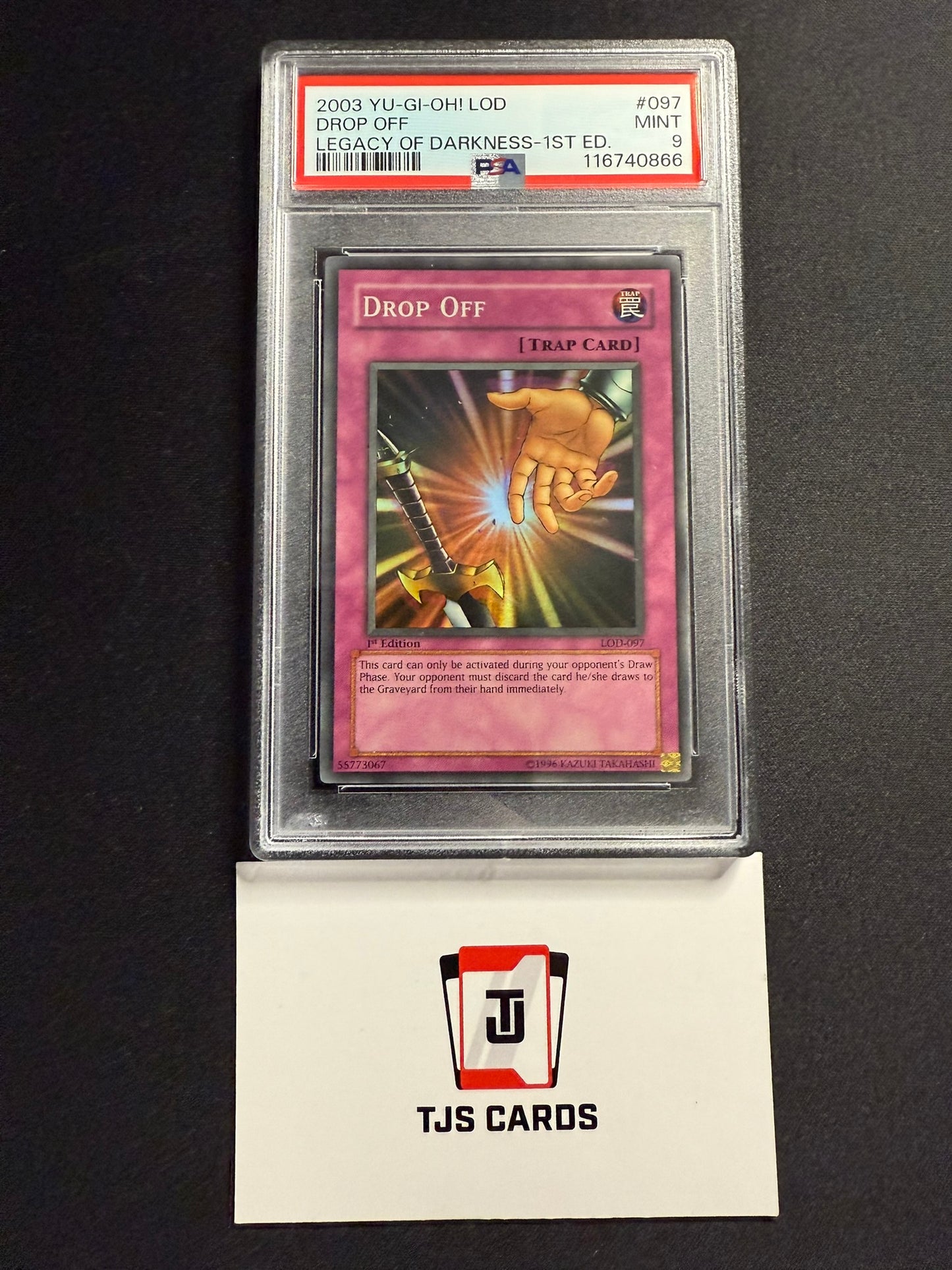 Drop Off - PSA 9 - Super Rare 1st Edition LOD-097 - YuGiOh