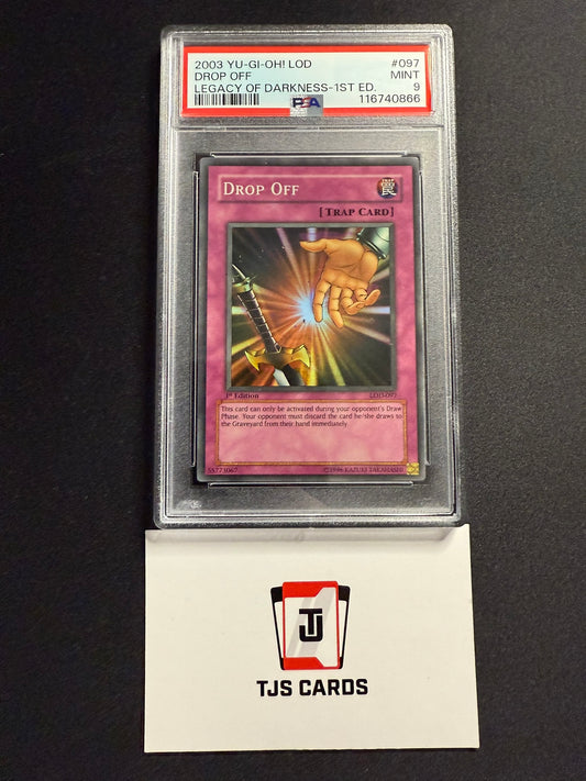Drop Off - PSA 9 - Super Rare 1st Edition LOD-097 - YuGiOh