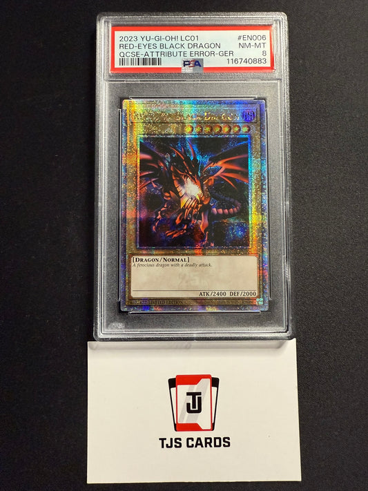 Red-Eyes Black Dragon - PSA 8 - Error Quarter Century Secret LC01-EN006 - YuGiOh