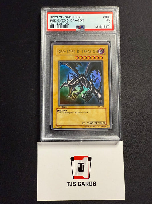 Red-Eyes B. Dragon - PSA 7 - Ultra Rare 1st Edition SDJ-001 - YuGiOh
