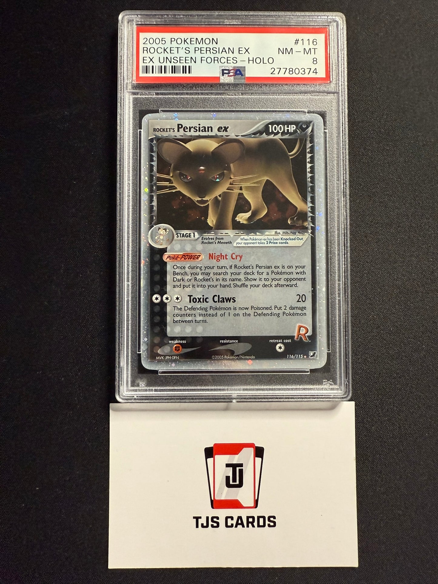 Rocket's Persian ex - PSA 8 - EX Unseen Forces 116/115 - Pokemon