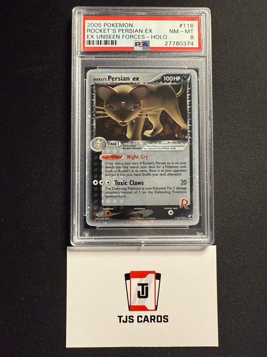Rocket's Persian ex - PSA 8 - EX Unseen Forces 116/115 - Pokemon