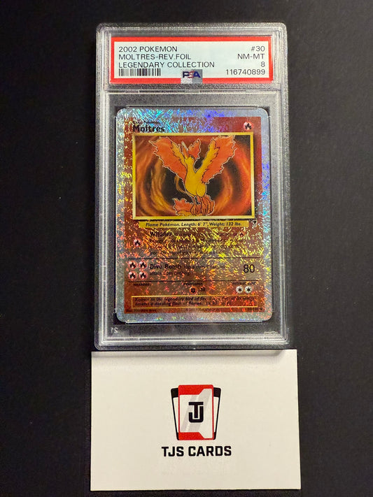 Moltres - PSA 8 - Reverse Holo Legendary Collection 30/110 - Pokemon