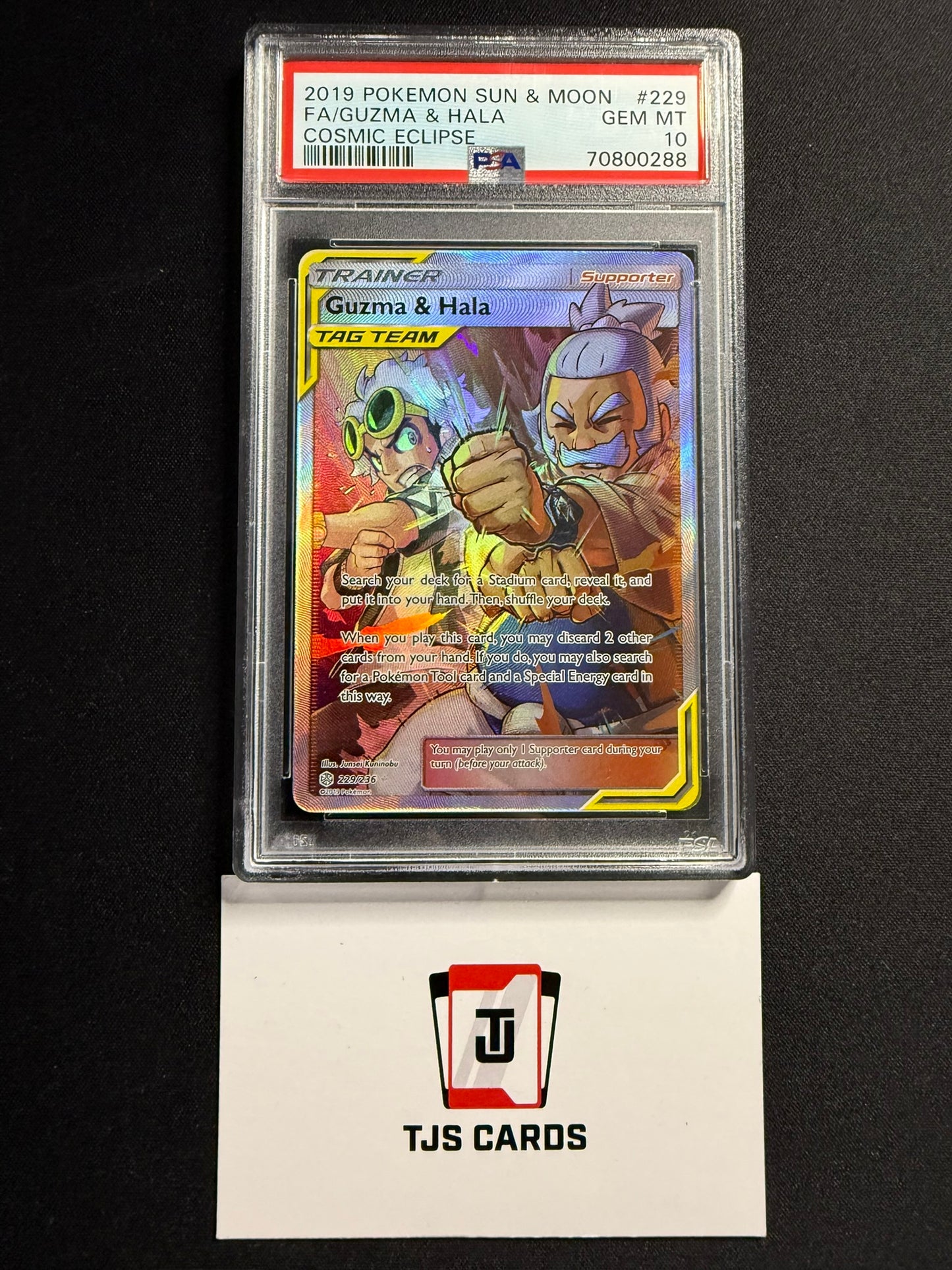 Guzma & Hala - PSA 10 - Cosmic Eclipse 229/236 - Pokemon