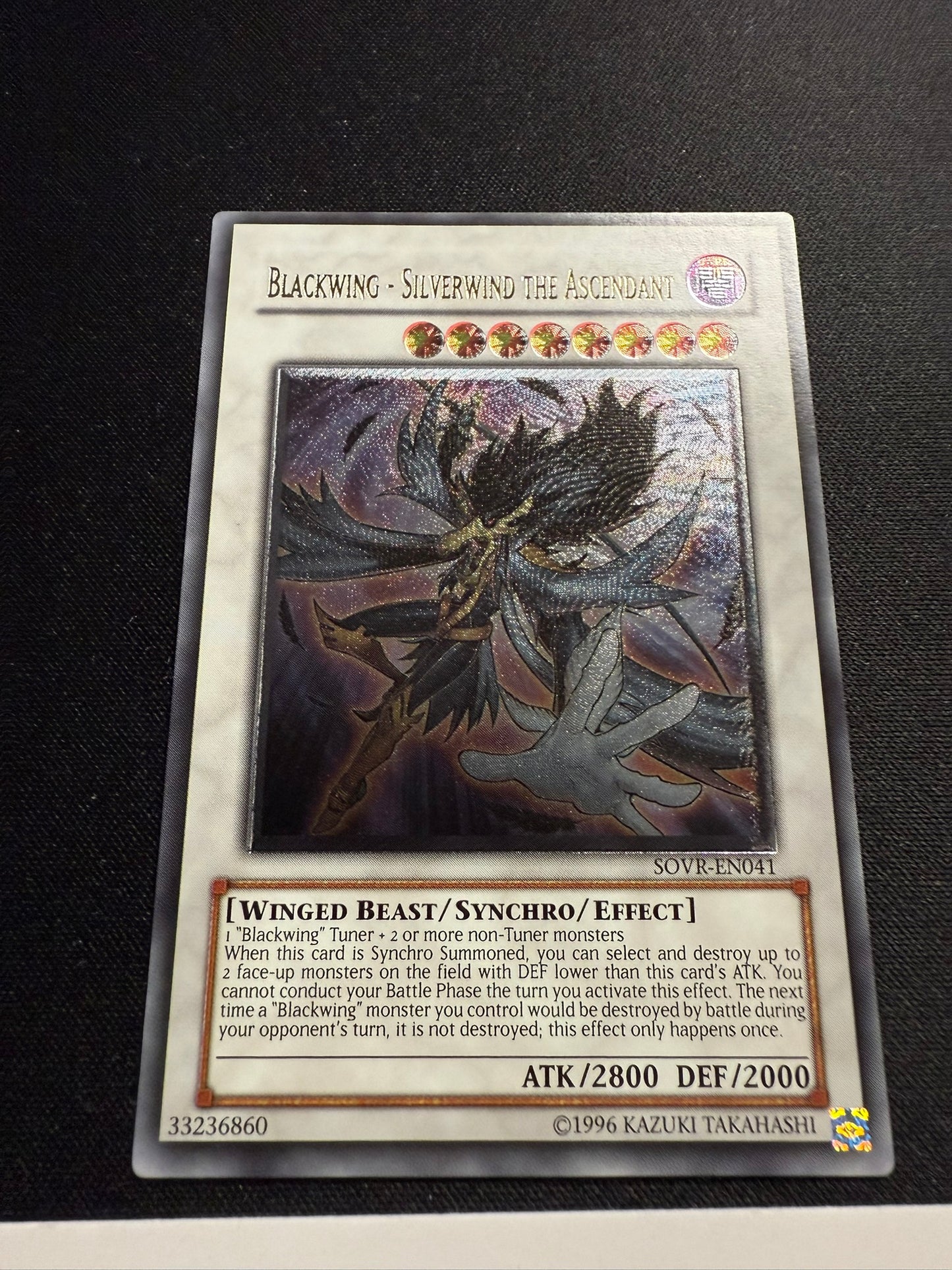 Blackwing - Silverwind The Ascendant - Ultimate Rare SOVR-EN041 - YuGiOh