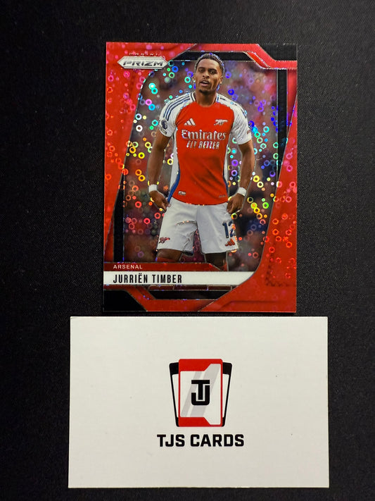 Jurrien Timber - Red Breakaway Disco /49 - Panini Prizm Premier League 2024/25
