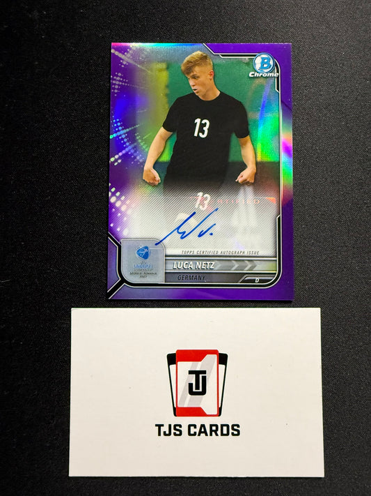 Luca Netz - Purple Auto /250 - TOPPS Bowman Chrome UEFA U21 EURO 2023