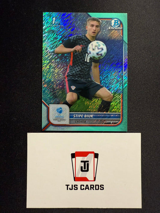Stipe Biuk - 1st Aqua Shimmer /125 - TOPPS Bowman Chrome UEFA U21 EURO 2023