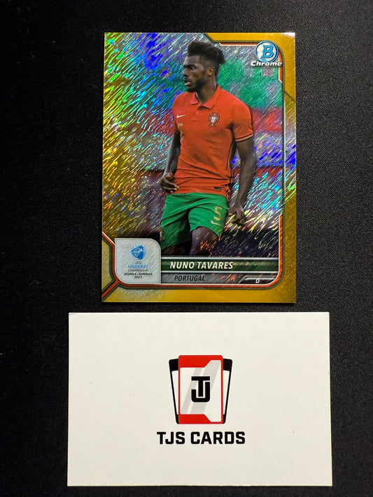 Nuno Tavares - Gold Shimmer /50 - TOPPS Bowman Chrome UEFA U21 EURO 2023