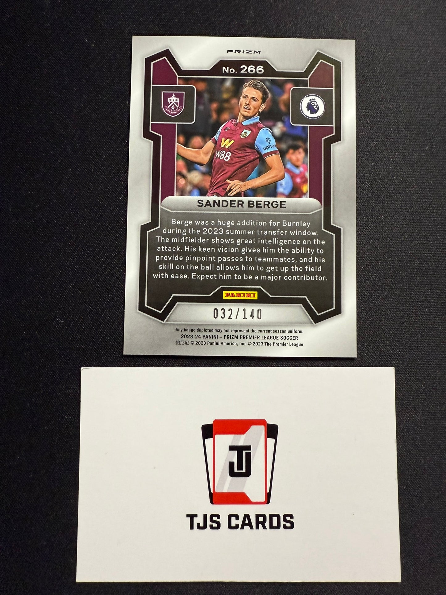 Sander Berge - Purple Mosaic /140 - Panini Prizm Premier League 2023/24