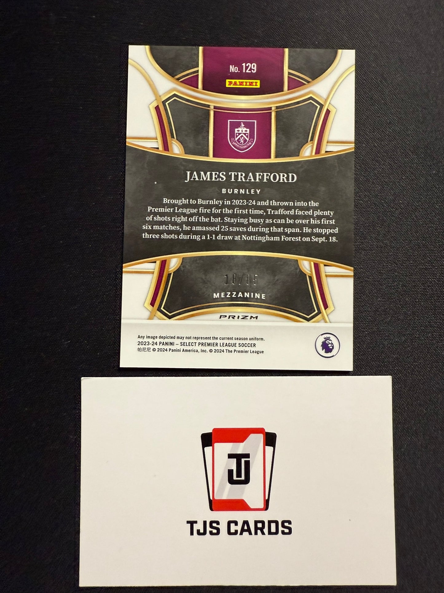 James Trafford - Rookie White Cracked Ice /85 - Panini Select Premier League 2023/24