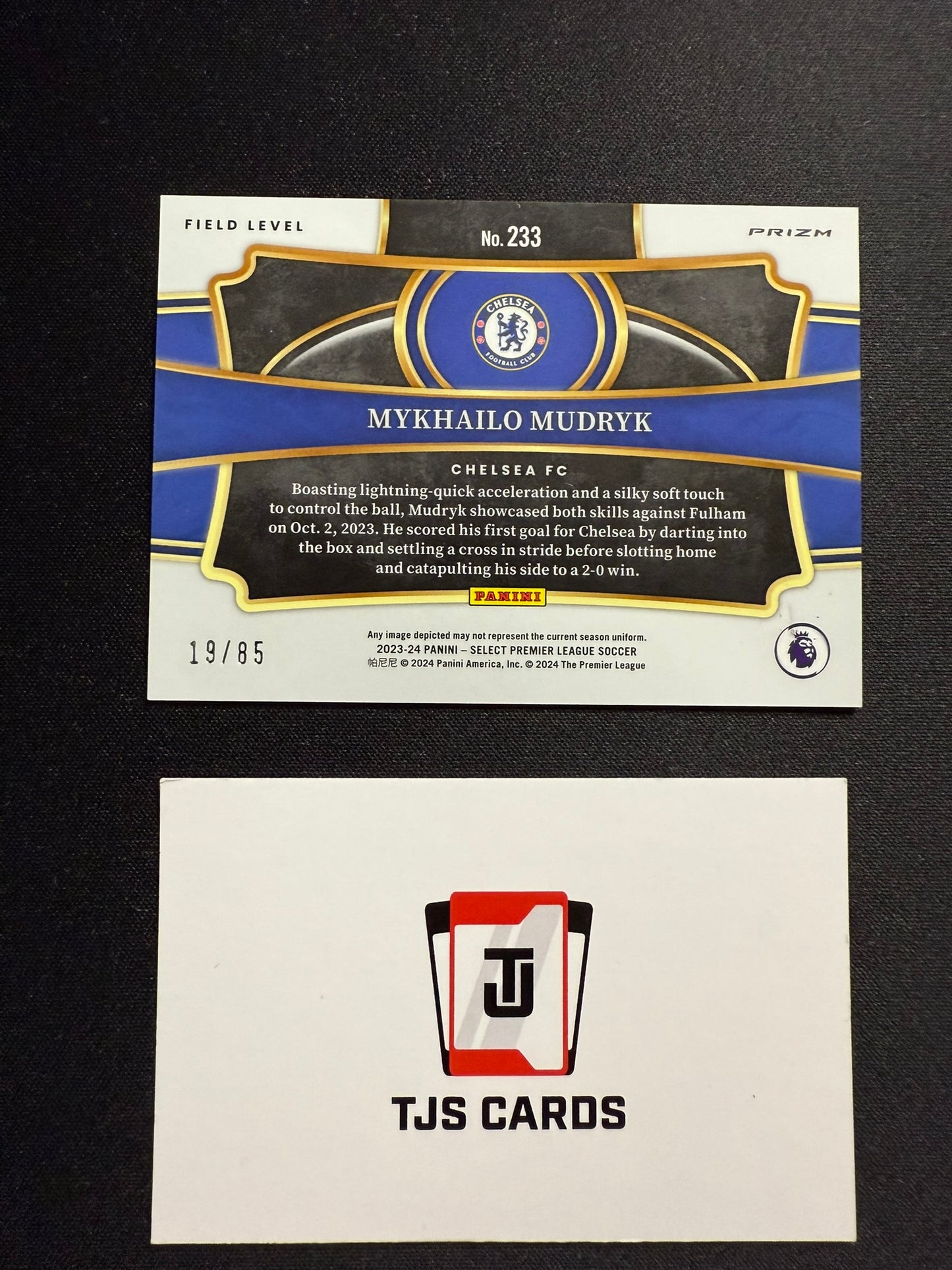 Mykhailo Mudryk - Field Level White Cracked Ice /85 - Panini Select Premier League 2023/24