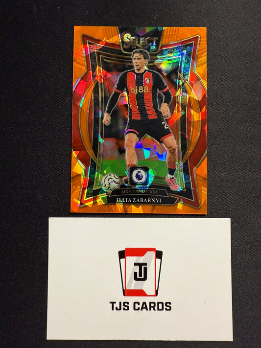 Illia Zabarnyi - Orange Cracked Ice /155 - Panini Select Premier League 2024/25