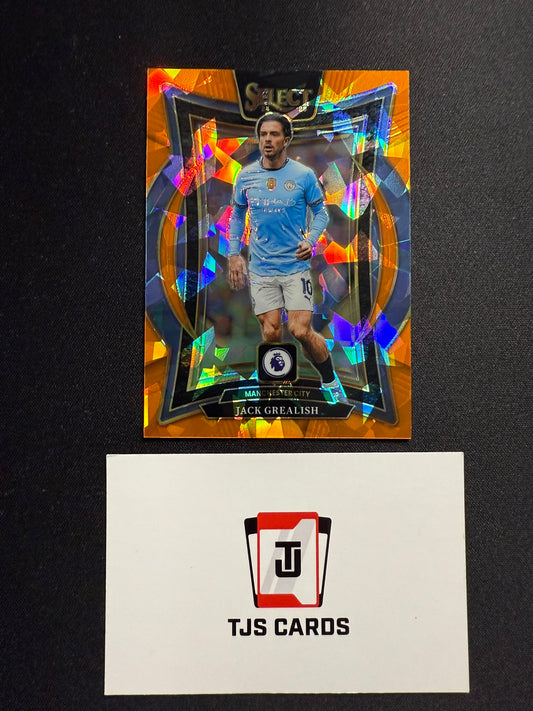 Jack Grealish - Orange Cracked Ice /155 - Panini Select Premier League 2024/25