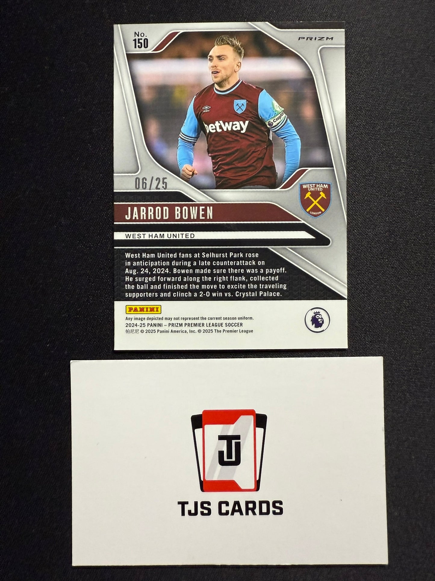 Jarrod Bowen - Purple Disco Breakaway /25 - Panini Prizm Premier League 2024/25