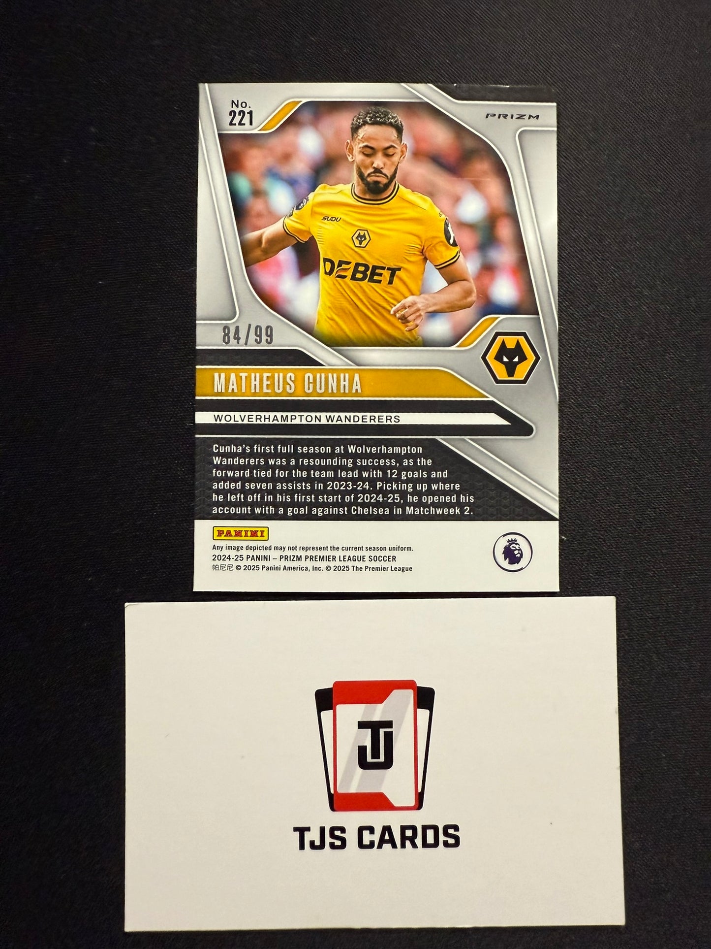 Matheus Cunha - Blue Disco Breakaway /99 - Panini Prizm Premier League 2024/25