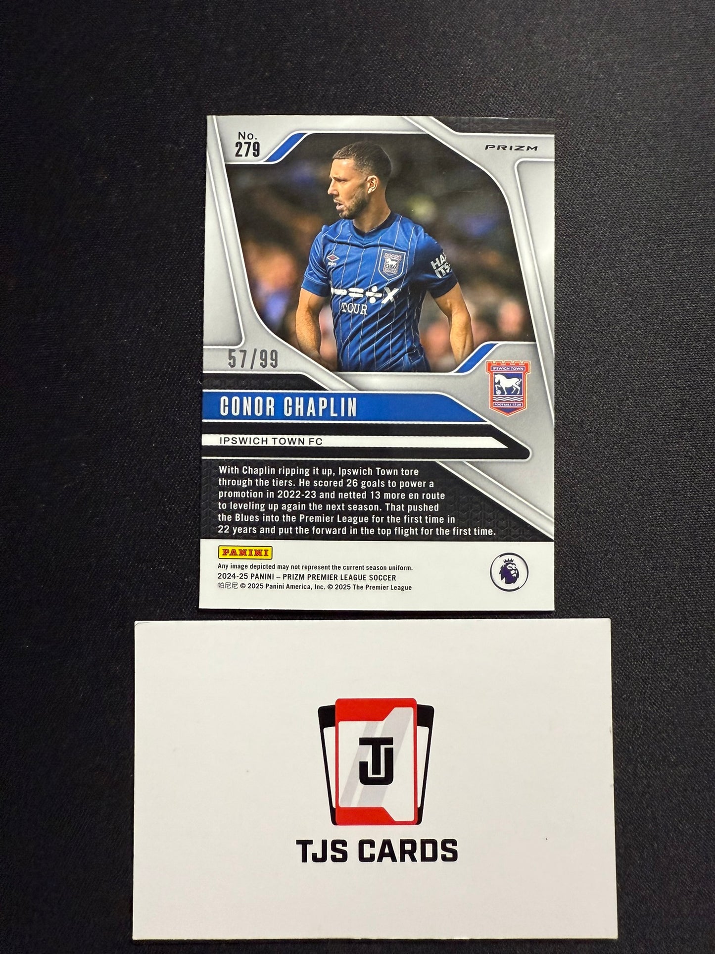 Conor Chaplin - Rookie Blue Disco Breakaway /99 - Panini Prizm Premier League 2024/25