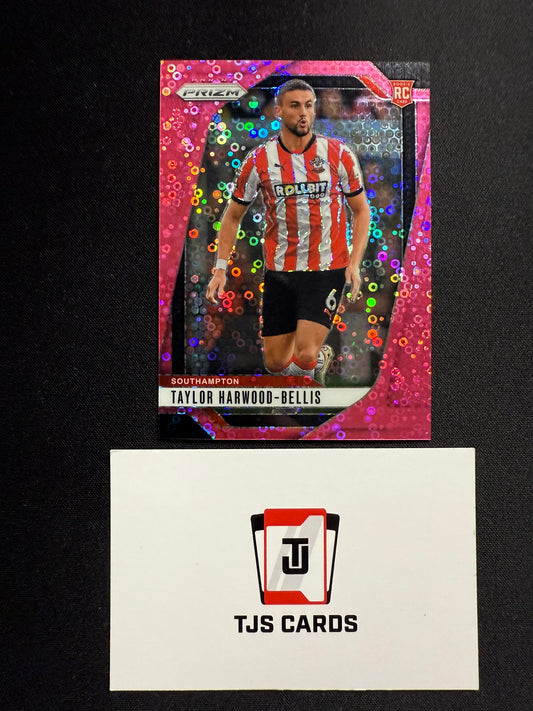 Taylor Harwood-Bellis - Rookie Pink Disco Breakaway /149 - Panini Prizm Premier League 2024/25