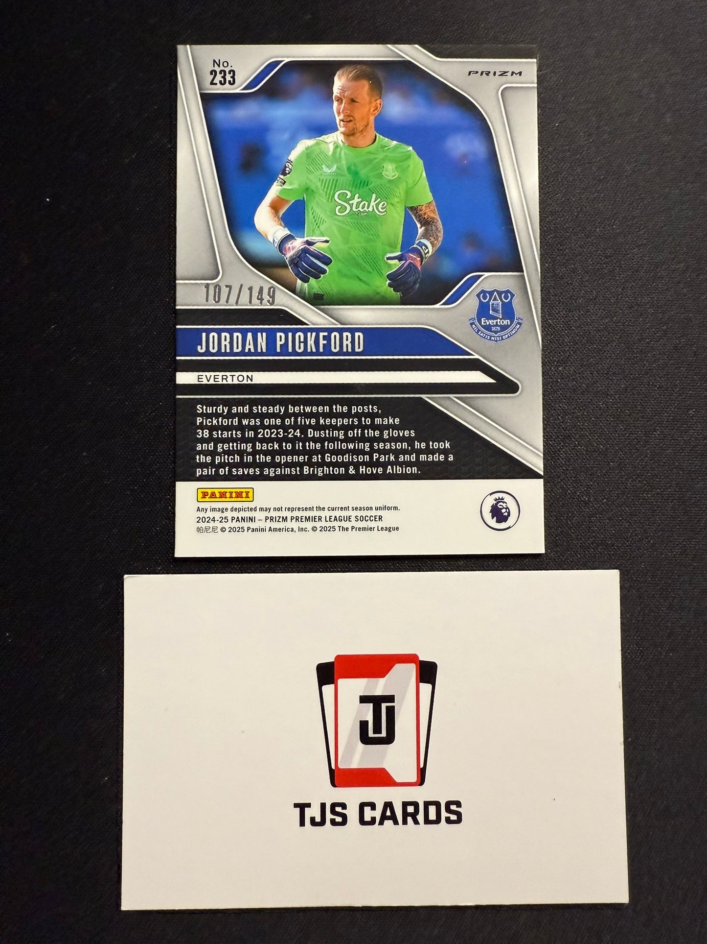 Jordan Pickford - Pink Disco Breakaway /149 - Panini Prizm Premier League 2024/25
