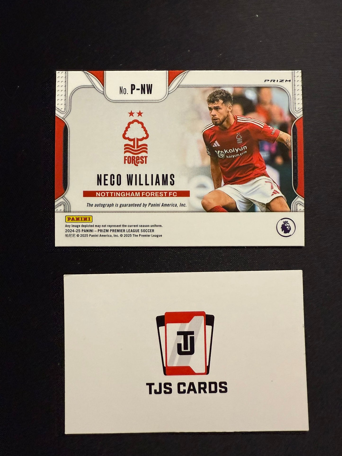 Neco Williams - Breakaway Auto - Panini Prizm Premier League 2024/25