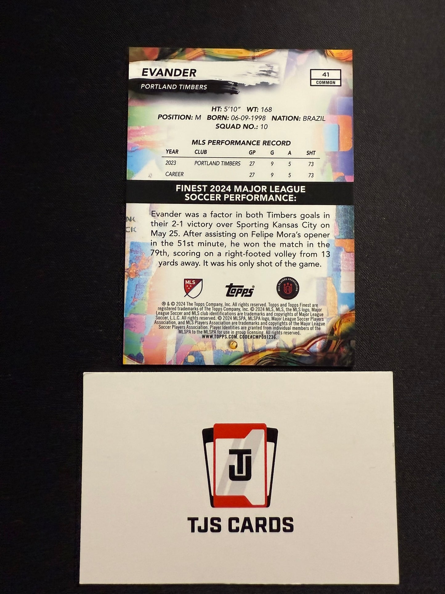 Evander - Green /125 - TOPPS Finest MLS 2024