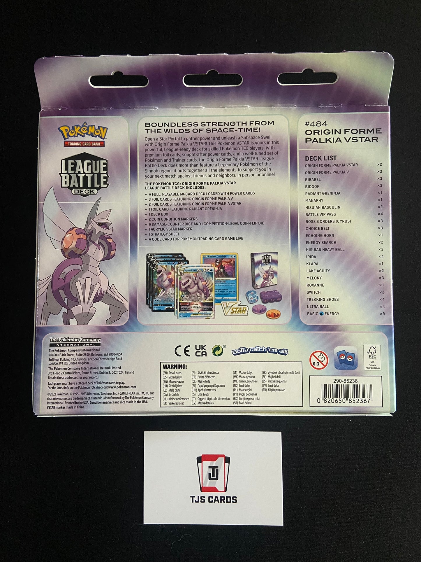 Pokemon Origin Forme Palkia VSTAR League Battle Deck