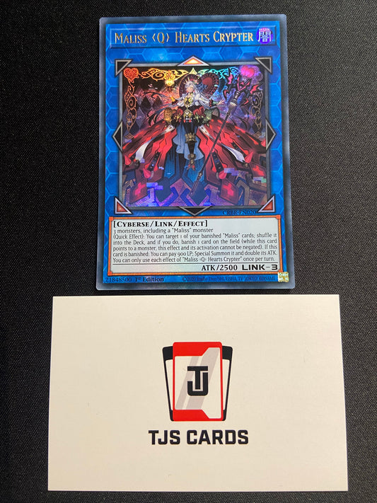 Maliss <Q> Hearts Crypter - Ultra Rare 1st Edition CRBR-EN020 - YuGiOh