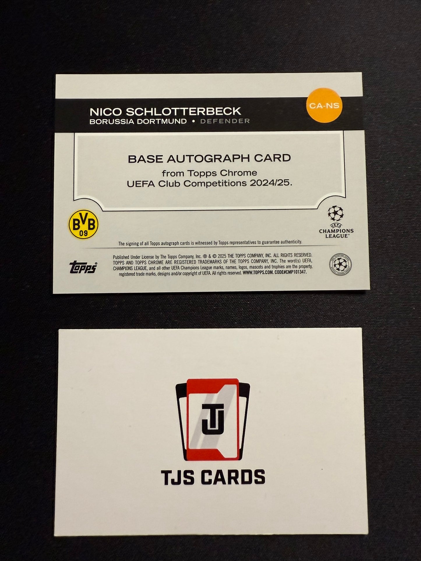 Nico Schlotterbeck - Blue Auto /150 - TOPPS UCC Chrome 2024/25