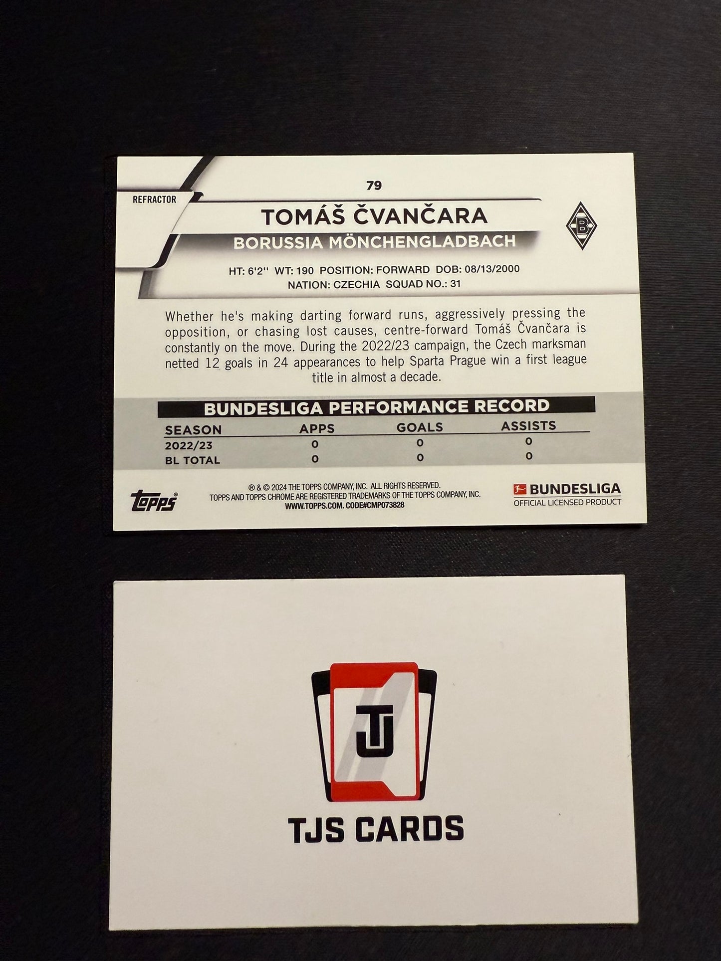 Tomas Cvancara - Rookie Pink /399 - TOPPS Bundesliga Chrome 2023/24