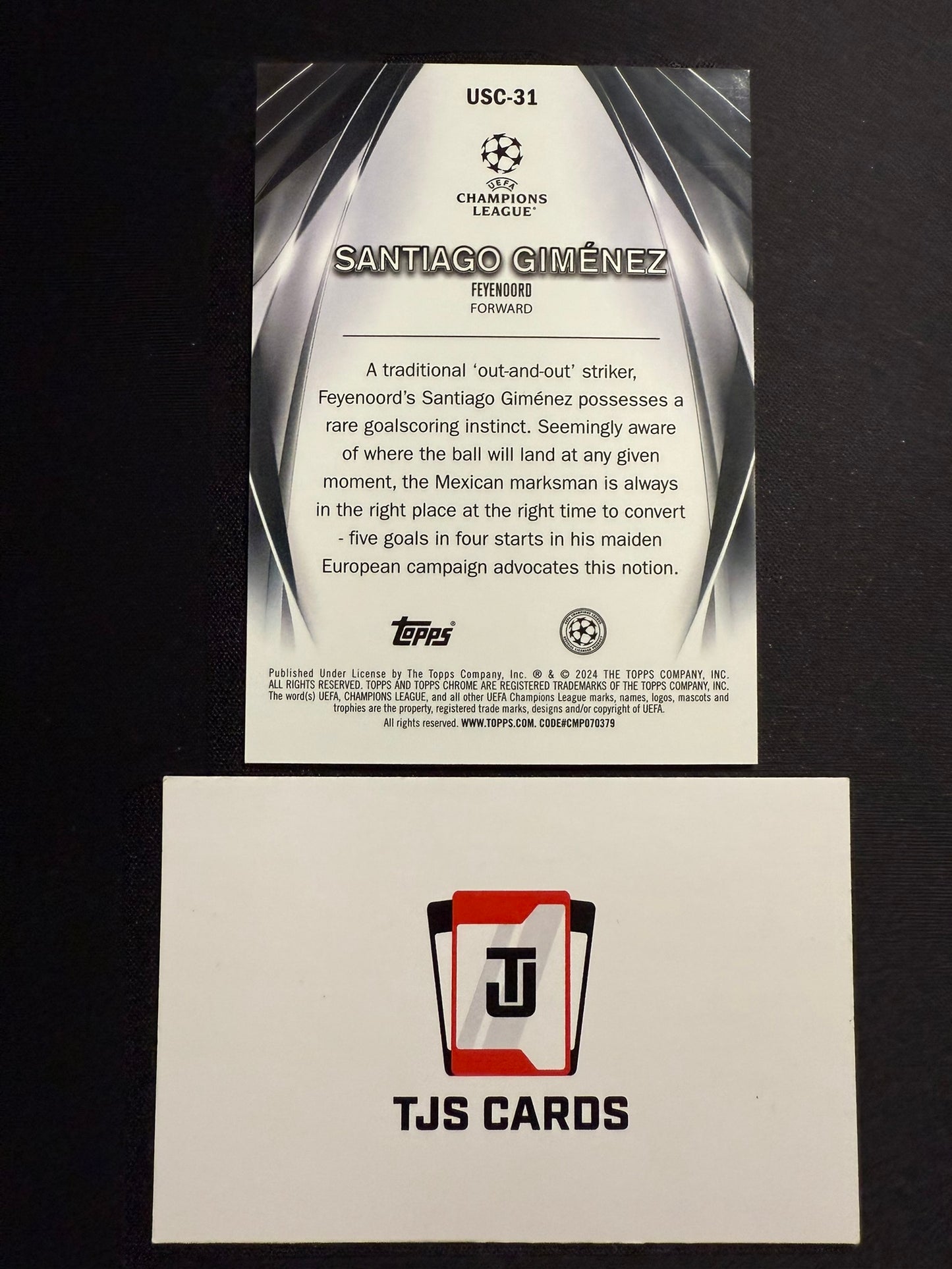 Santiago Gimenez - Purple Ultimate Stage /75 - TOPPS UCC 2023/24