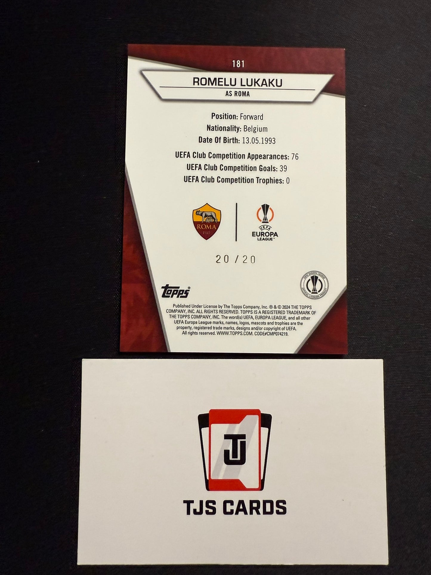 Romelu Lukaku - Classic Pink /20 - TOPPS Superstars UCC 2023/24