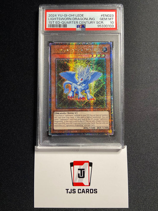 Lightsworn Dragonling - PSA 10 - Quarter Century Secret Rare 1st Edition LEDE-EN023 - YuGiOh