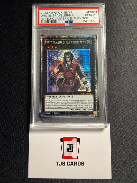 Dante, Traveler Of The Burning Abyss - PSA 10 - Quarter Century Secret Rare 1st Edition BLRM-EN081 - YuGiOh
