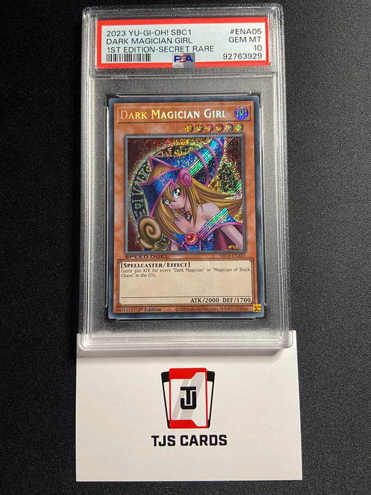 Dark Magician Girl - PSA 10 - Secret Rare 1st Edition SBC1-ENA05 - YuGiOh