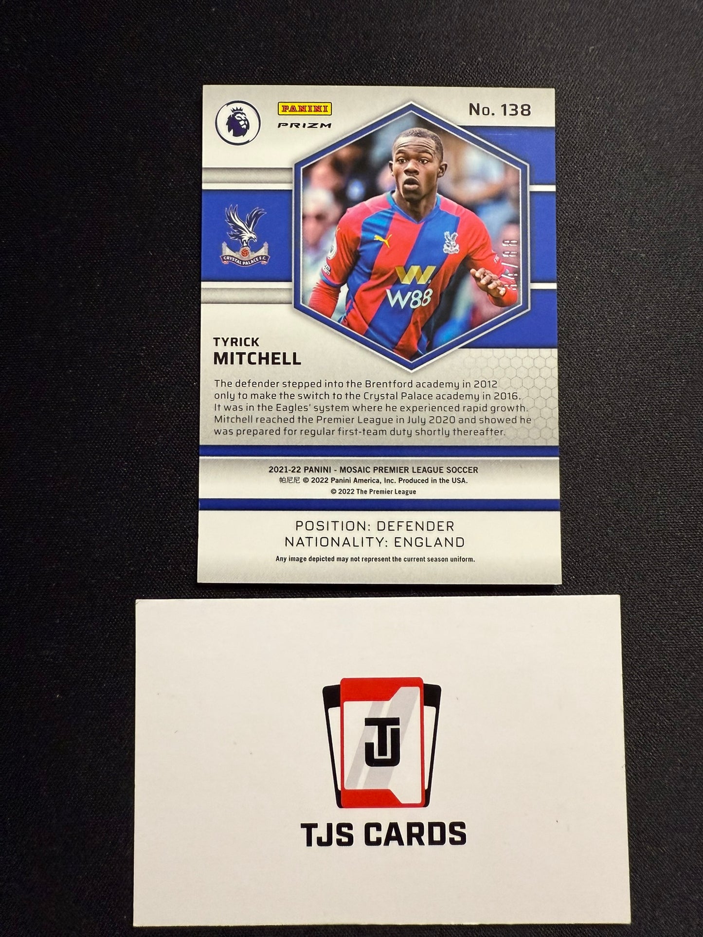 Tyrick Mitchell - Red & Gold /88 - Panini Mosaic Premier League 2021/22