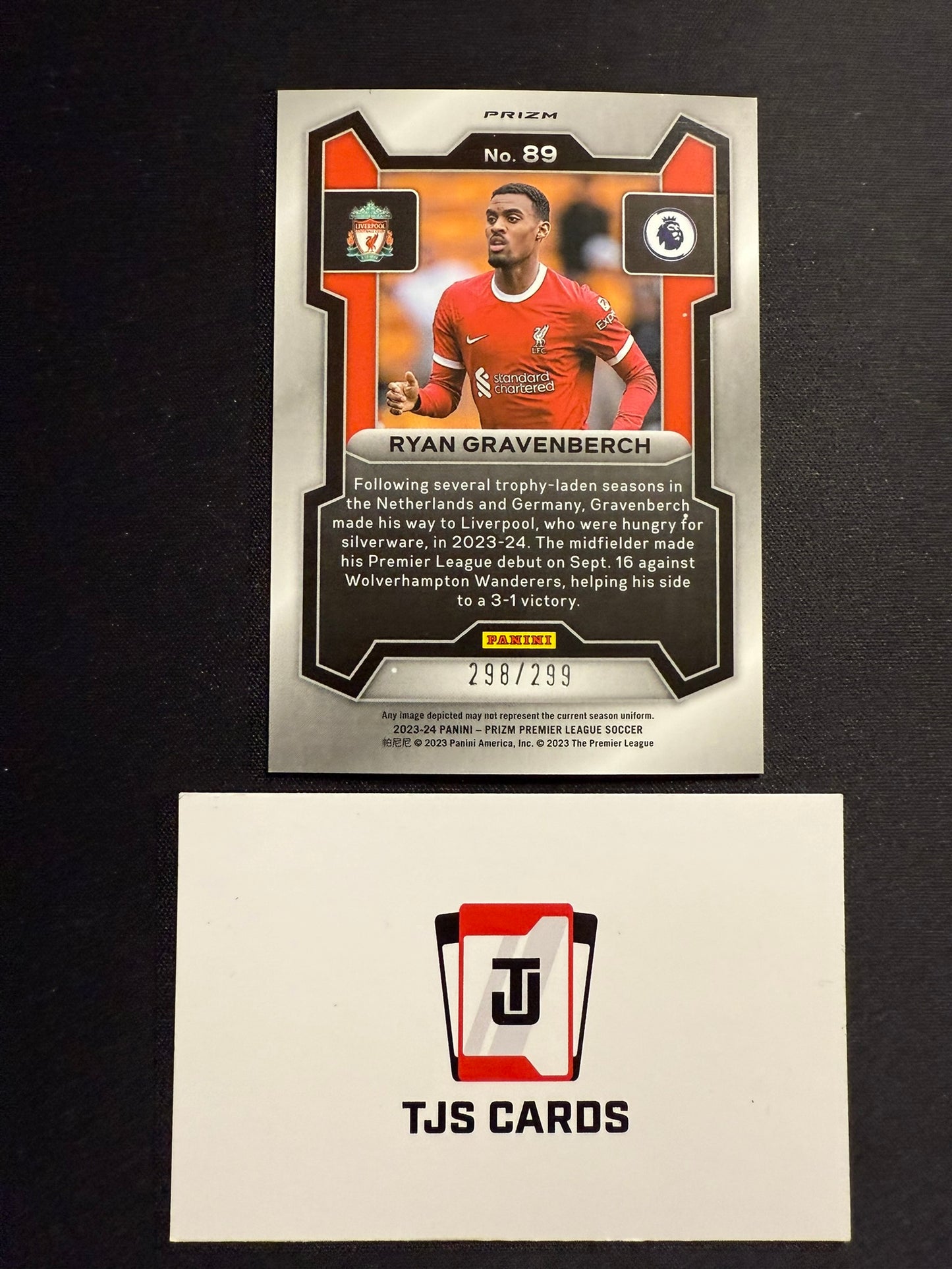 Ryan Gravenberch - Blue /299 - Panini Prizm Premier League 2023/24