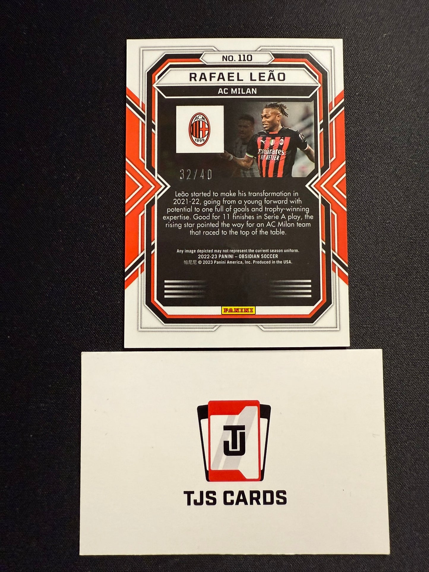 Rafael Leao - Orange /40 - Panini Obsidian 2022/23