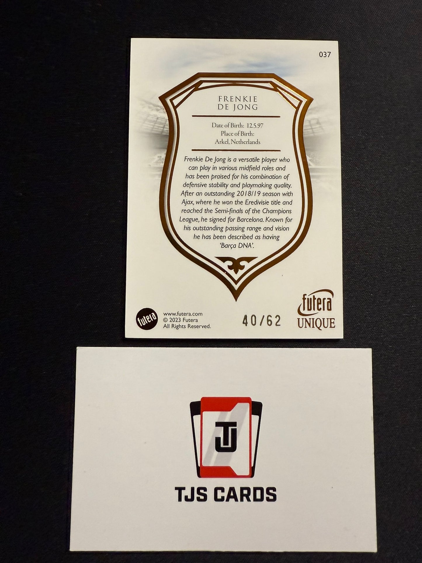 Frenkie De Jong - Orange /62 - Futera Unique 2023