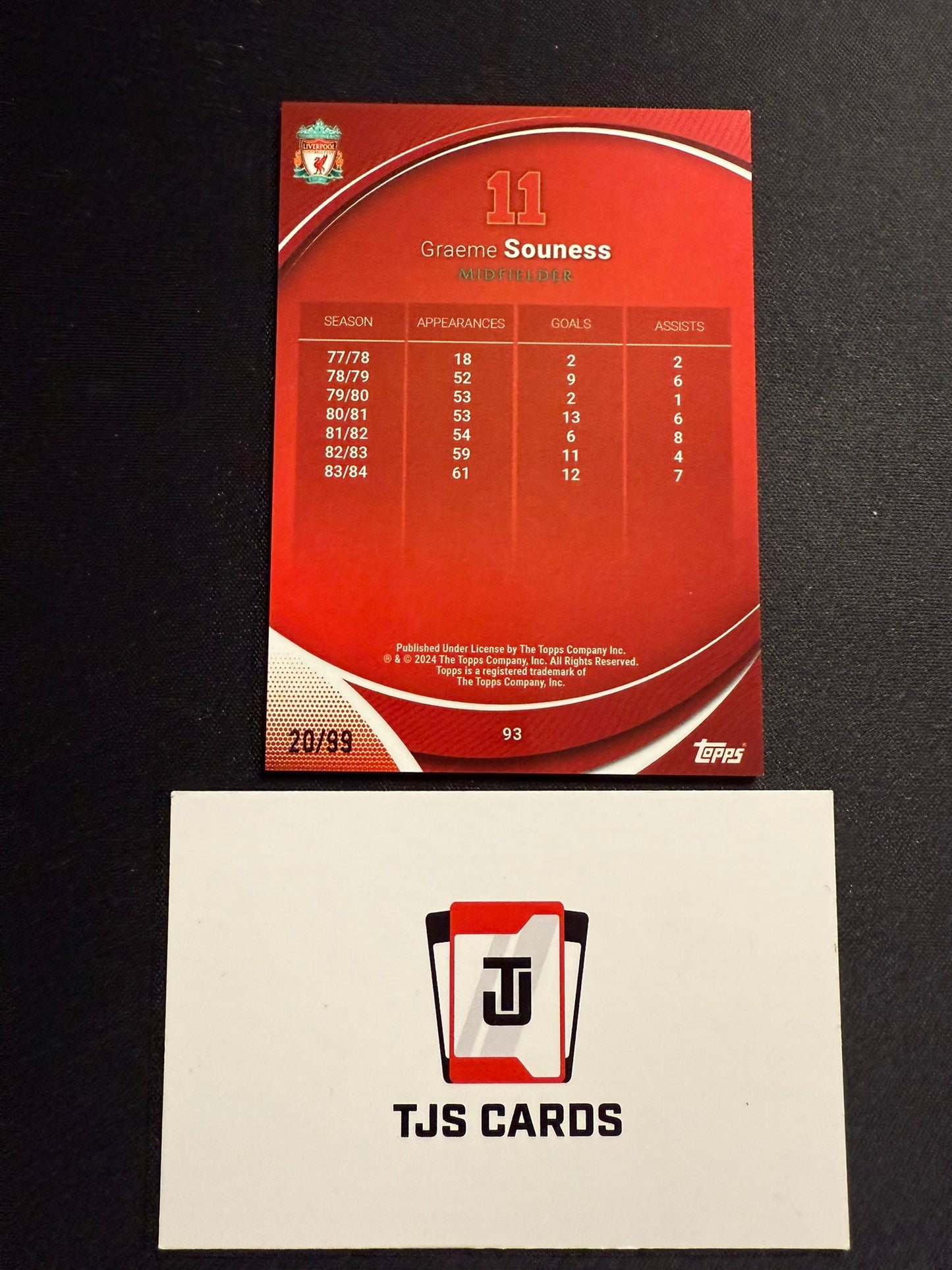 Graeme Souness - Aqua /99 - TOPPS Liverpool Chrome 2023/24