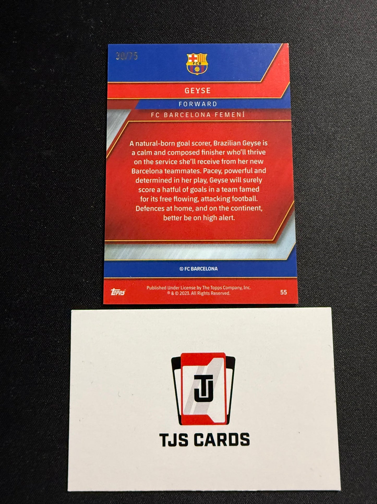 Geyse - Rookie Blue /75 - TOPPS Chrome Barcelona 2022/23