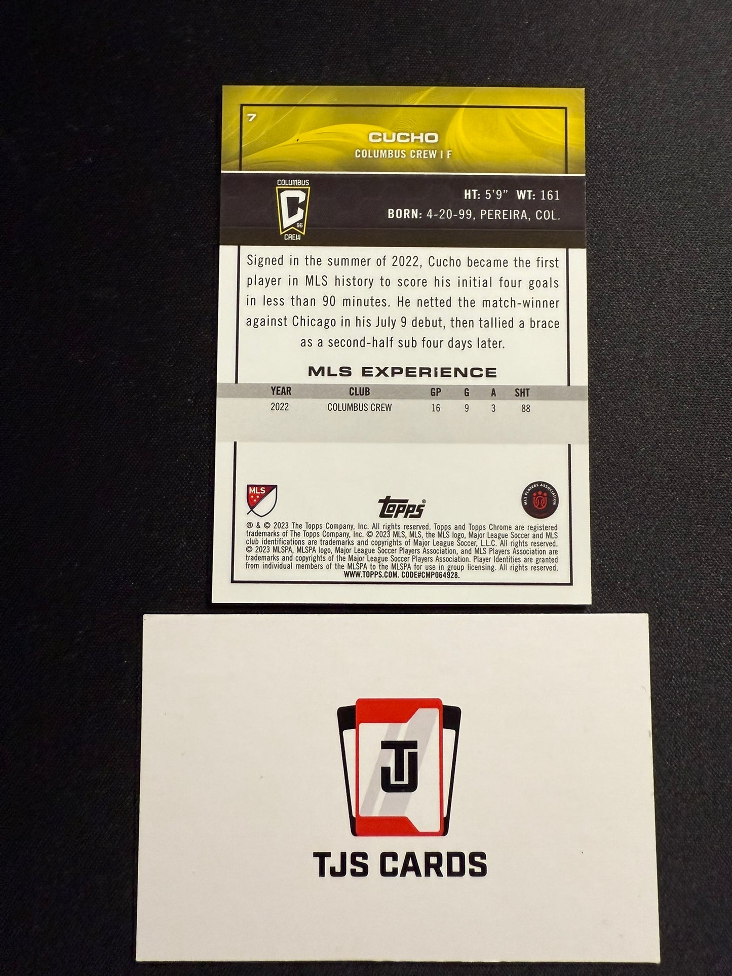 Cucho - Black /10 - TOPPS MLS Chrome 2023